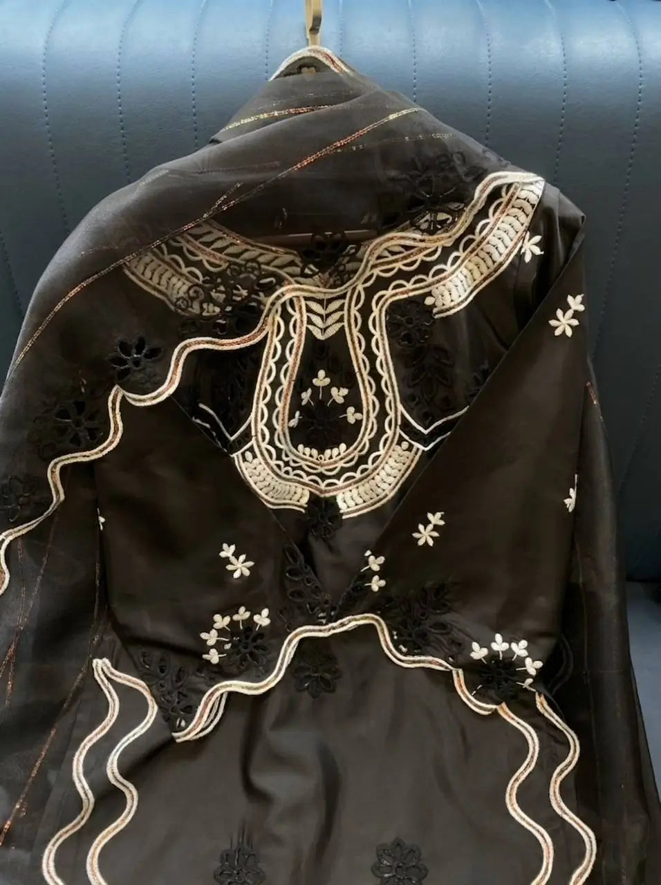 Elegant Embroidered Crepe Silk Suit Set for Festive and Occasion Wear
