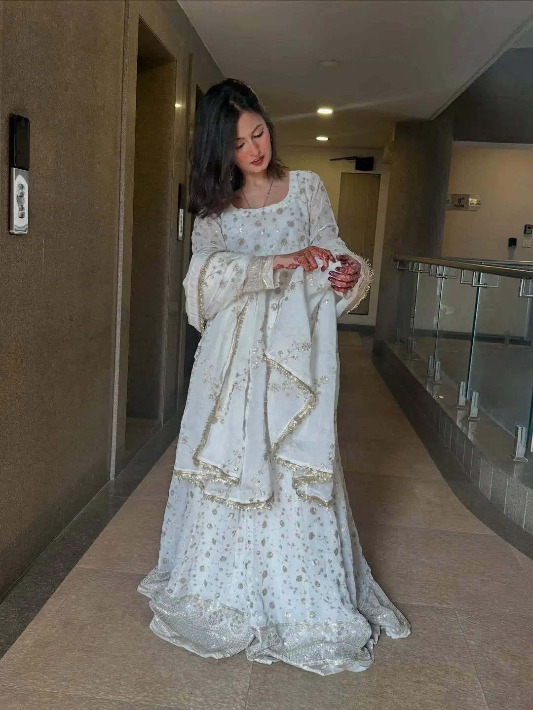 Elegant Embroidered Crunchy Silk Kurta Palazzo Set with Dupatta for Festive Wear