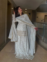 Elegant Embroidered Crunchy Silk Kurta Palazzo Set with Dupatta for Festive Wear