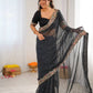 Elegant Embroidered Designer Saree for Festive and Evening Occasions