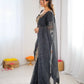 Elegant Embroidered Designer Saree for Festive and Evening Occasions