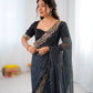 Elegant Embroidered Designer Saree for Festive and Evening Occasions