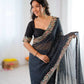 Elegant Embroidered Designer Saree for Festive and Evening Occasions