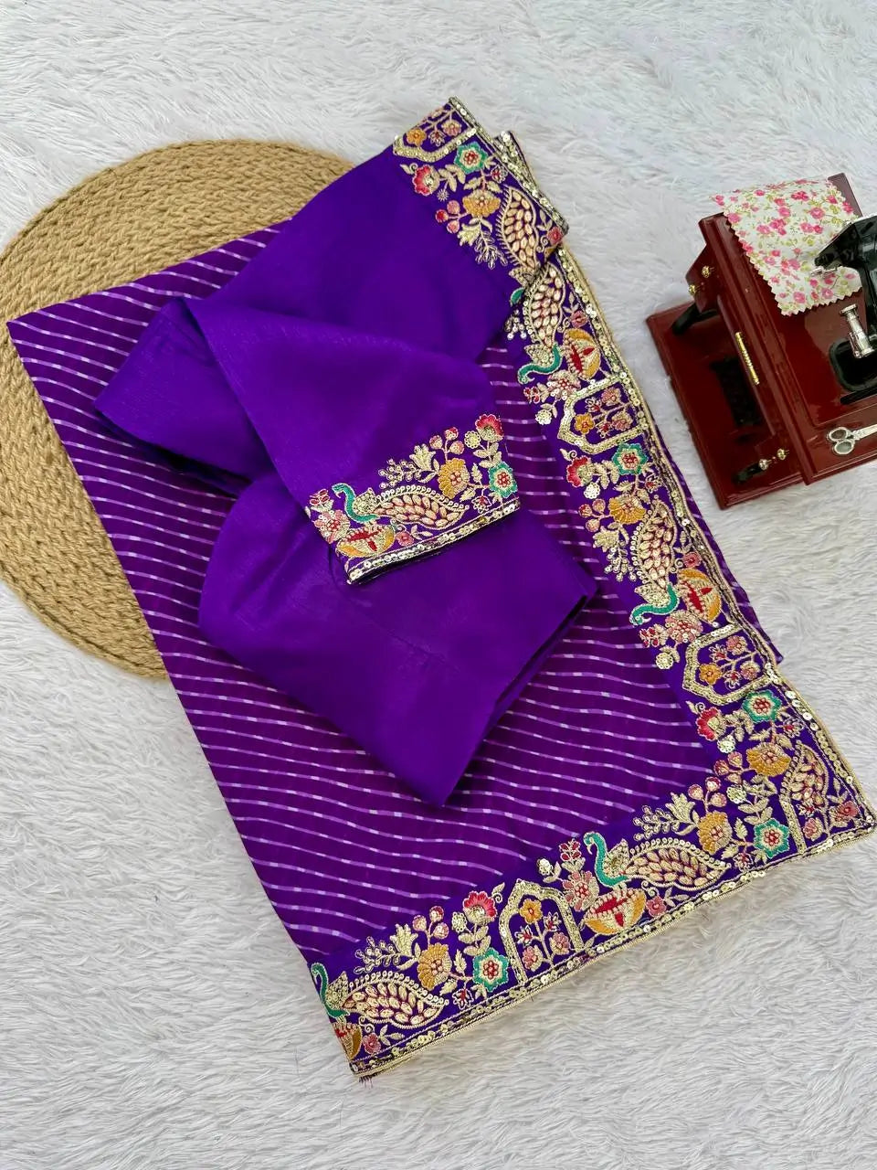 Elegant Embroidered Designer Saree for Festive and Evening Occasions