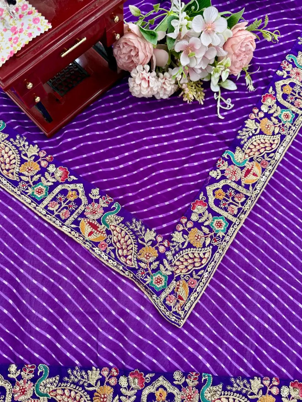 Elegant Embroidered Designer Saree for Festive and Evening Occasions