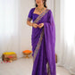 Elegant Embroidered Designer Saree for Festive and Evening Occasions