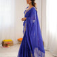Elegant Embroidered Designer Saree for Festive and Evening Occasions