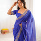Elegant Embroidered Designer Saree for Festive and Evening Occasions