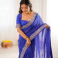 Elegant Embroidered Designer Saree for Festive and Evening Occasions
