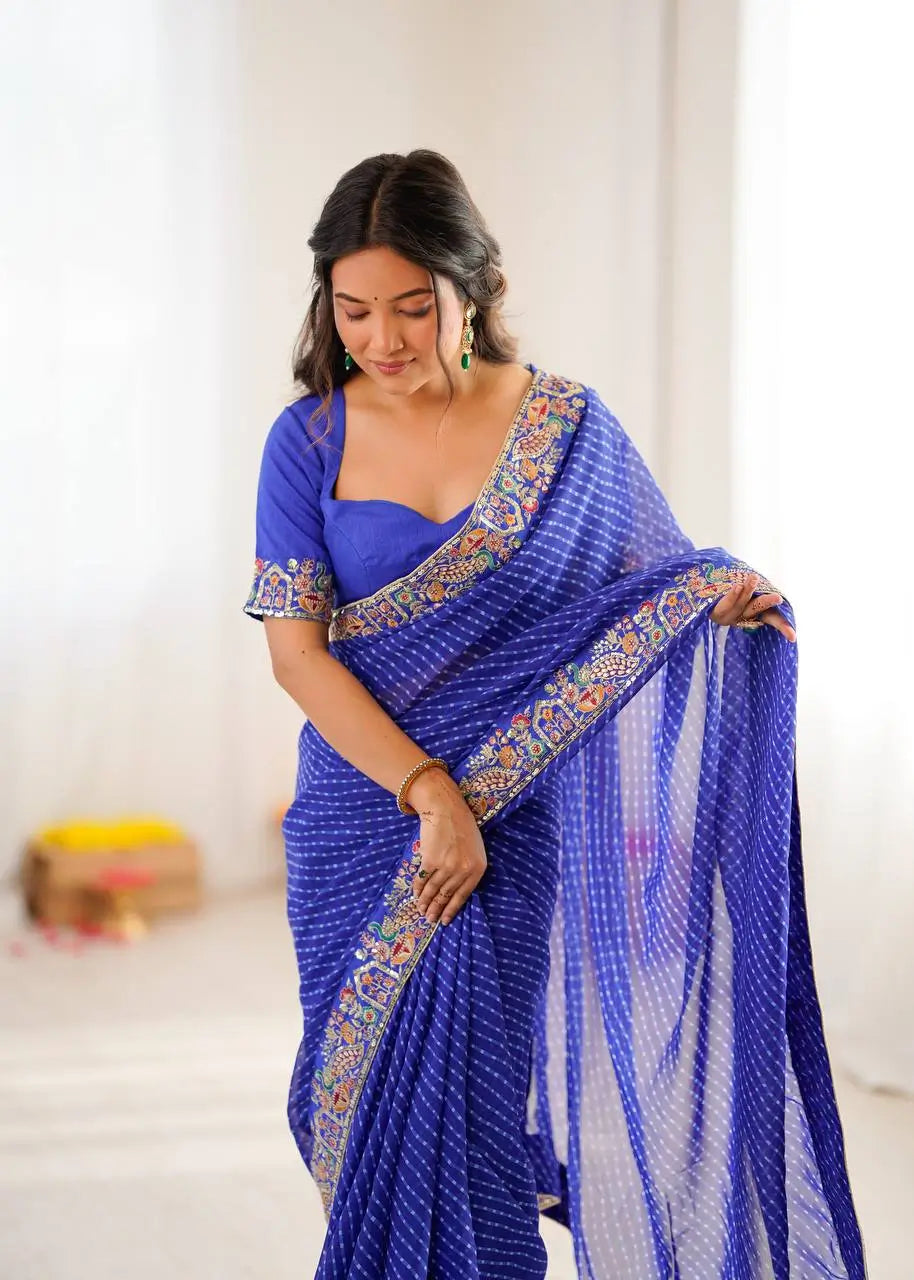 Elegant Embroidered Designer Saree for Festive and Evening Occasions