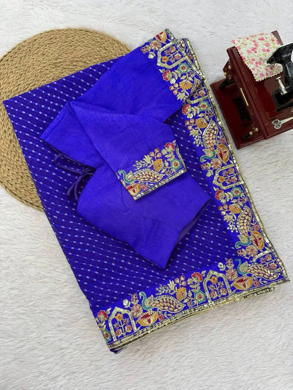 Elegant Embroidered Designer Saree for Festive and Evening Occasions