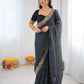 Elegant Embroidered Designer Saree for Festive and Evening Occasions