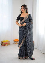 Elegant Embroidered Designer Saree for Festive and Evening Occasions
