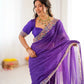 Elegant Embroidered Designer Saree for Festive and Evening Occasions