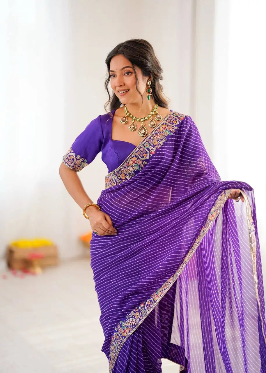 Elegant Embroidered Designer Saree for Festive and Evening Occasions