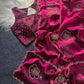 Elegant Embroidered Fandy Satin Silk Saree for Wedding and Festive Occasions