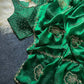 Elegant Embroidered Fandy Satin Silk Saree for Wedding and Festive Occasions