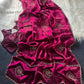 Elegant Embroidered Fandy Satin Silk Saree for Wedding and Festive Occasions