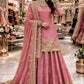 Elegant Embroidered Fandy Silk Lehenga Set for Wedding and Festive Wear