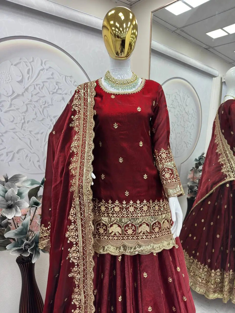 Elegant Embroidered Fandy Silk Lehenga Set for Wedding and Festive Wear