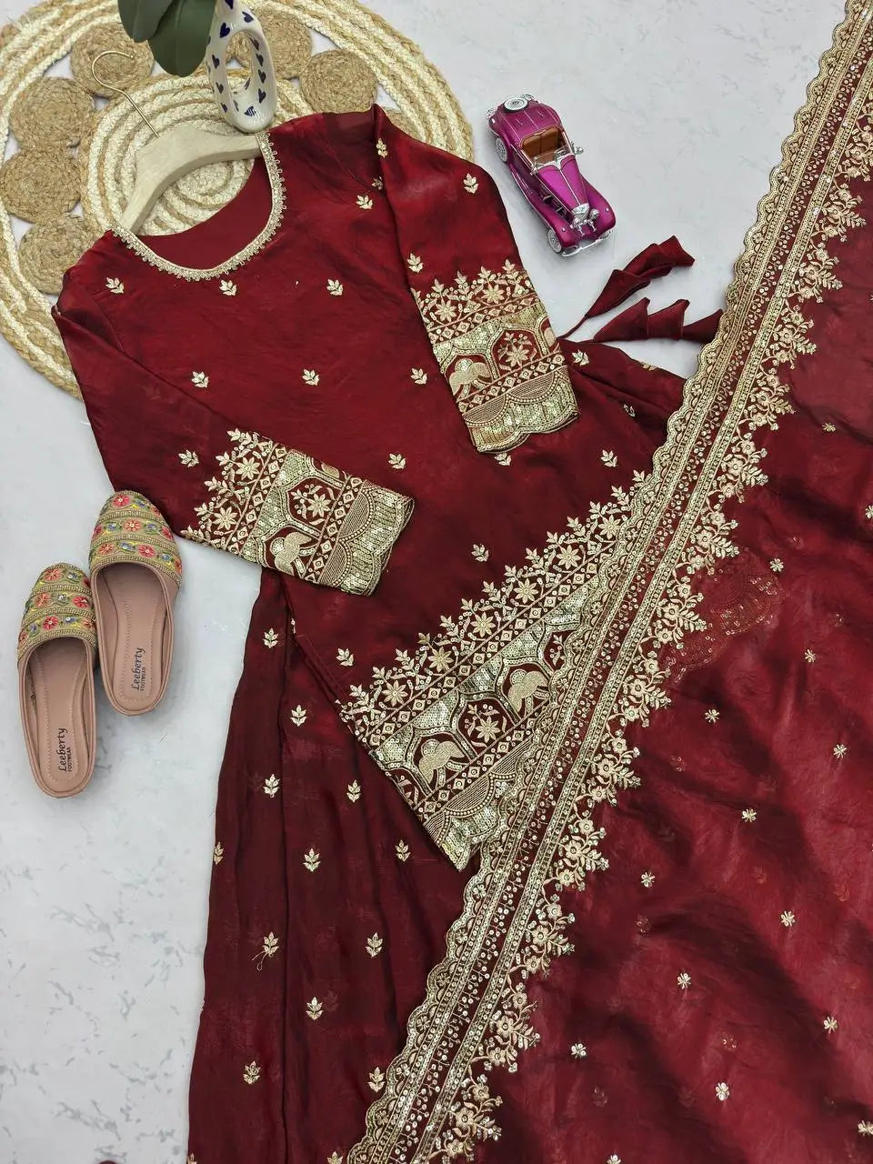 Elegant Embroidered Fandy Silk Lehenga Set for Wedding and Festive Wear