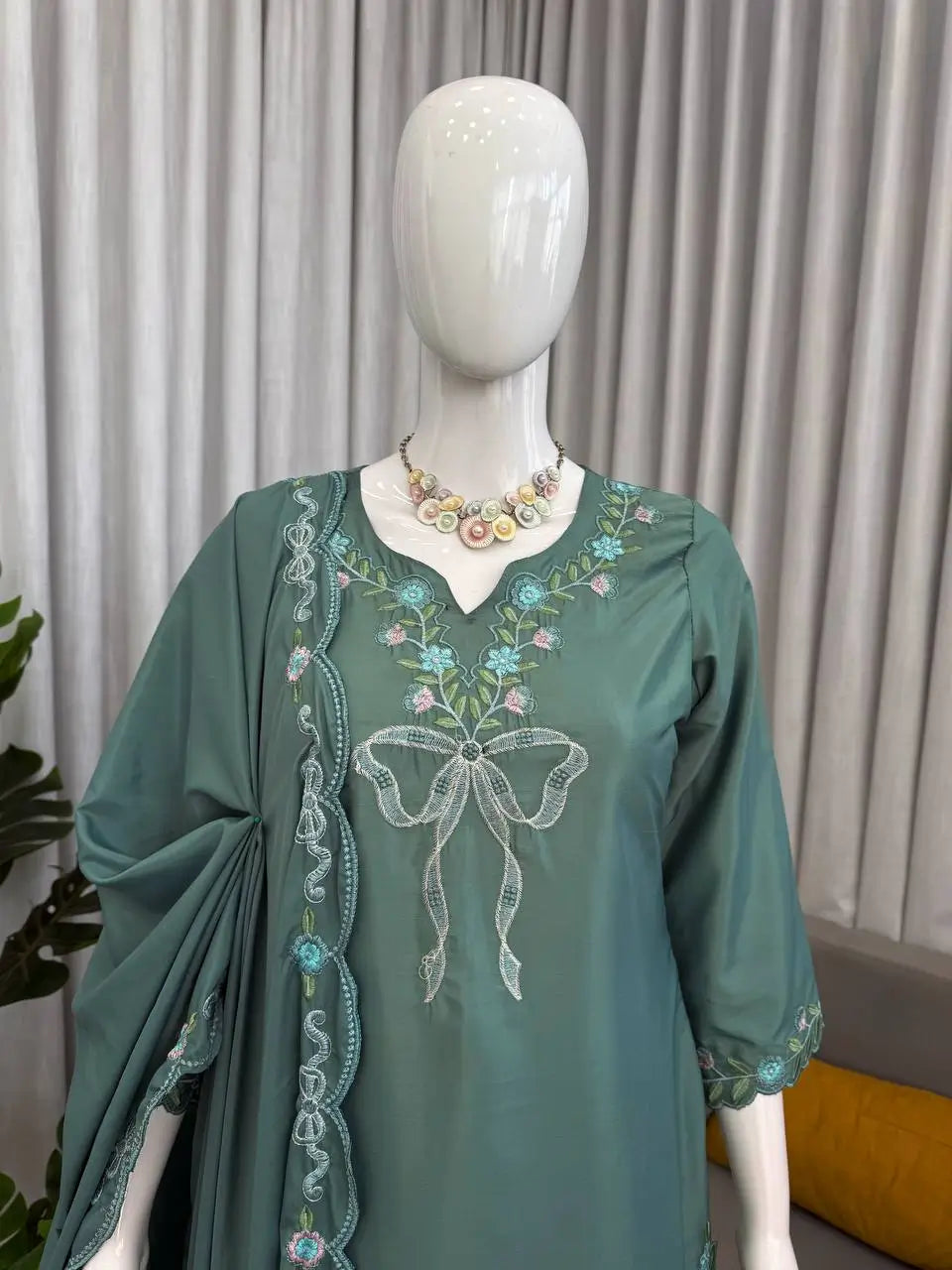Elegant Embroidered Farshi Suit Set for Festive and Family Occasions