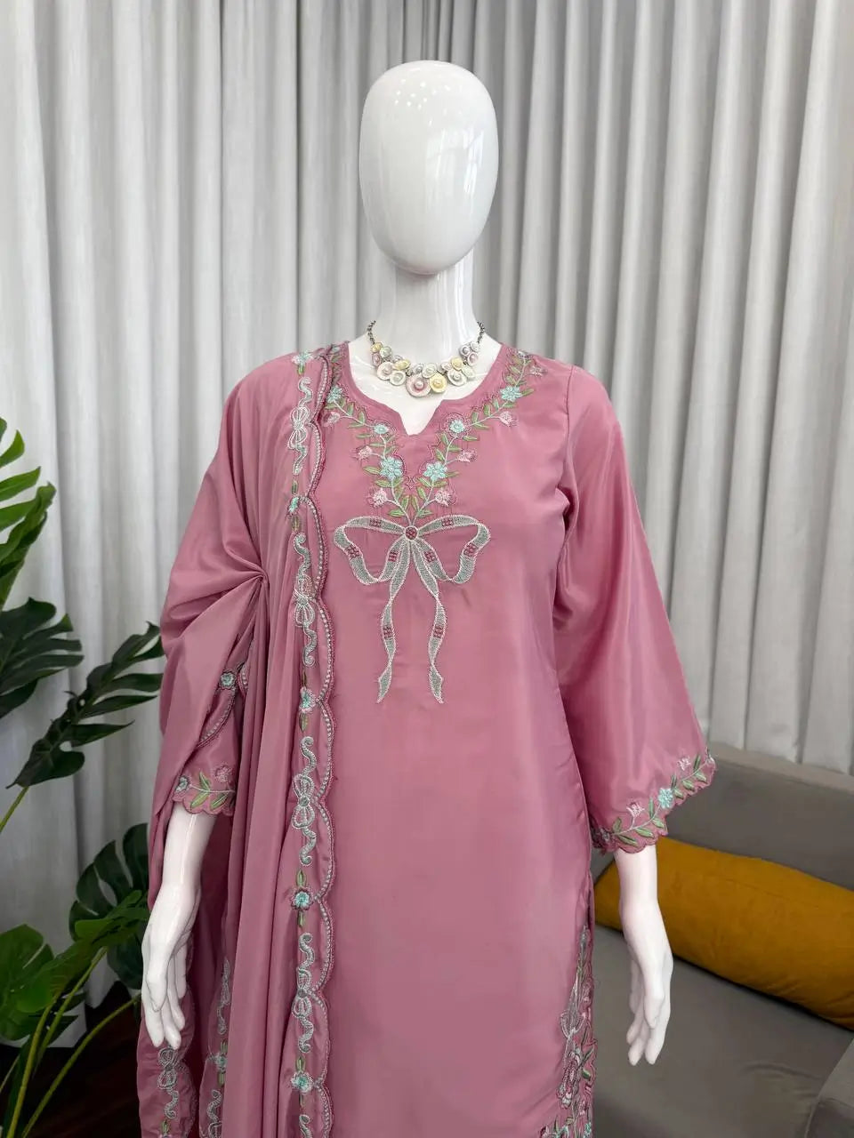 Elegant Embroidered Farshi Suit Set for Festive and Family Occasions