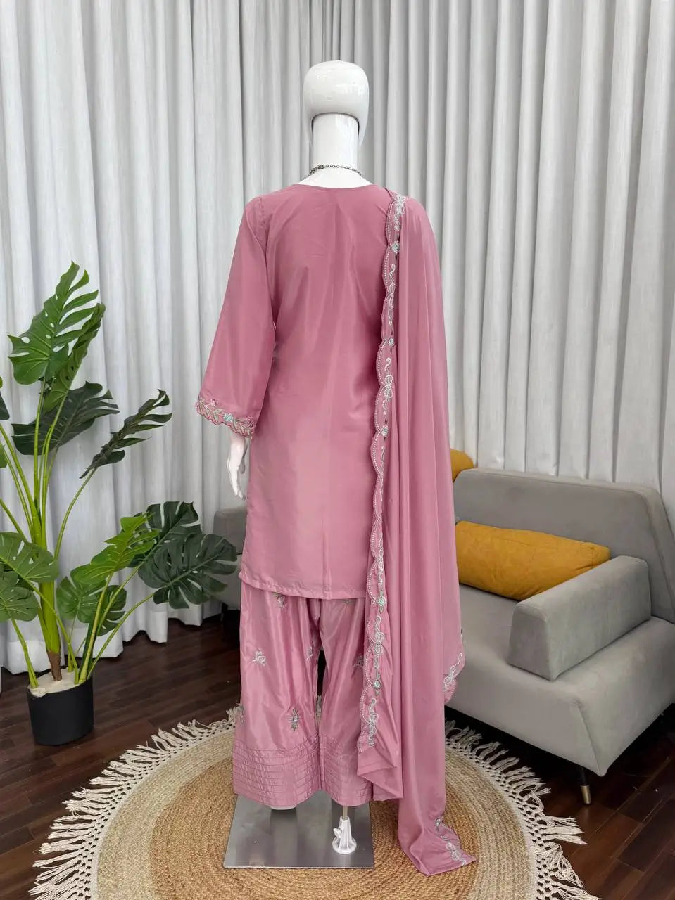 Elegant Embroidered Farshi Suit Set for Festive and Family Occasions