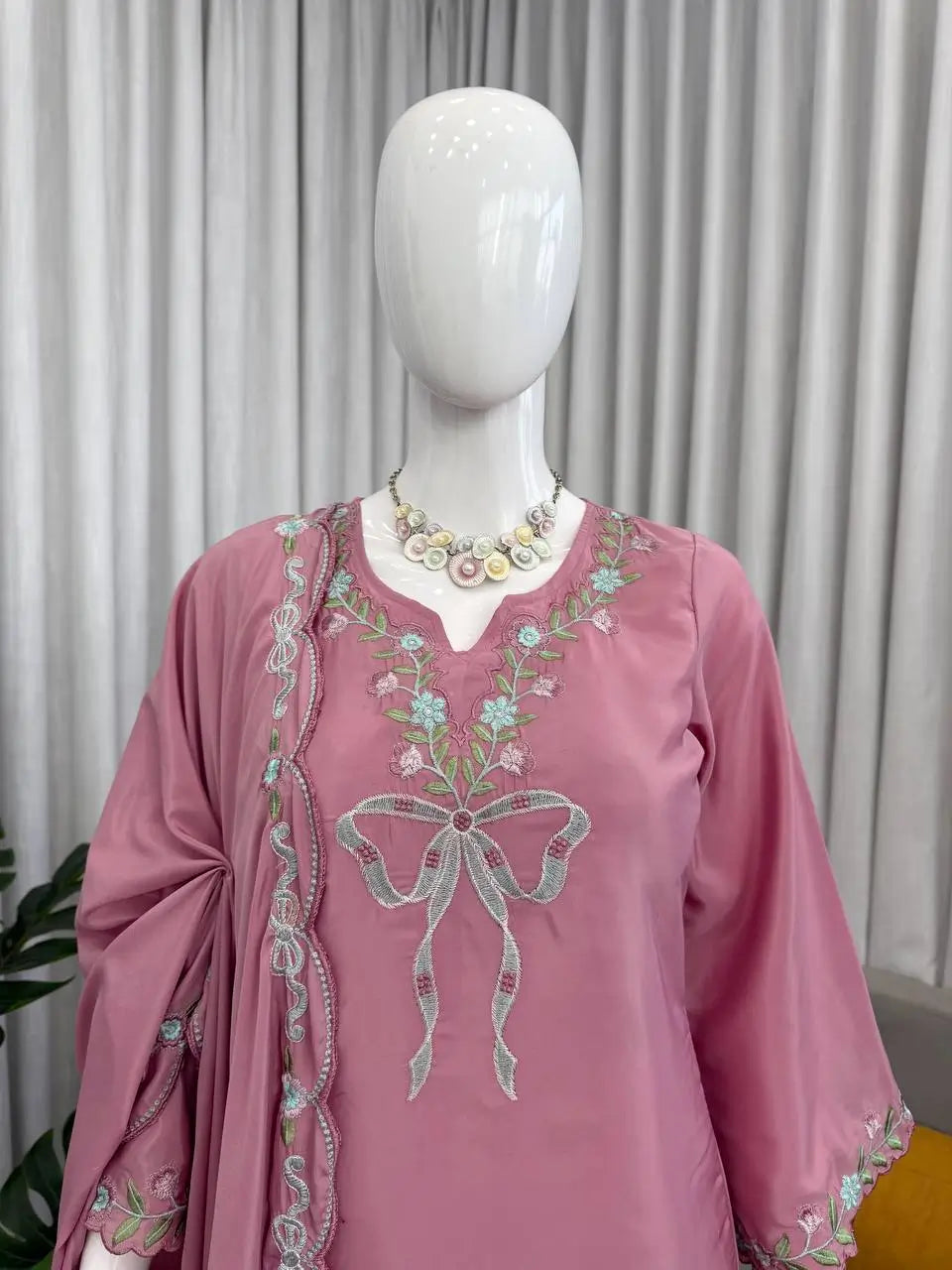Elegant Embroidered Farshi Suit Set for Festive and Family Occasions