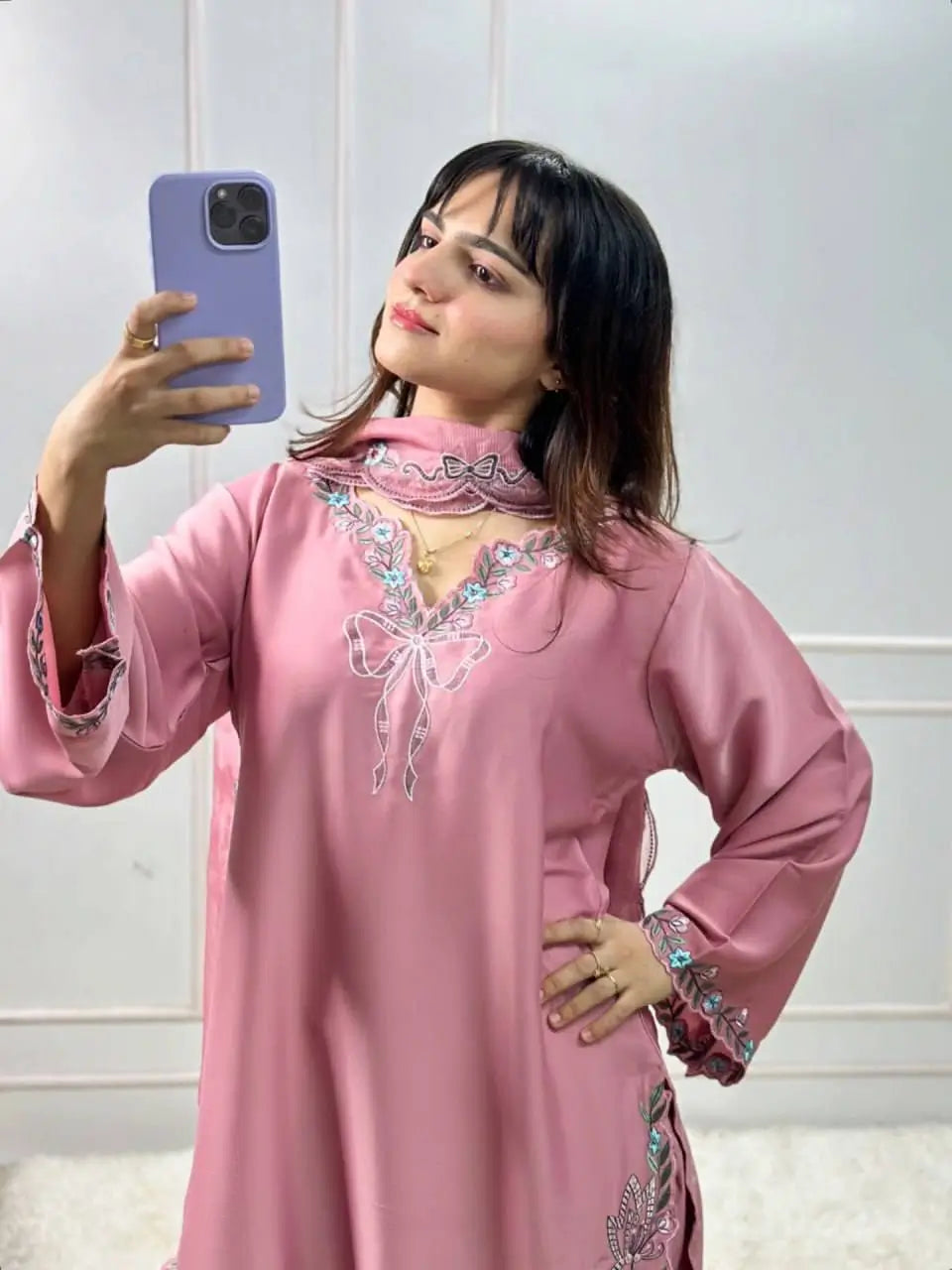Elegant Embroidered Farshi Suit Set for Festive and Family Occasions