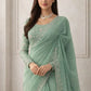 Elegant Embroidered Georgette Designer Saree