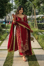 Elegant Embroidered Georgette Kurta Palazzo Set for Festive and Wedding Wear