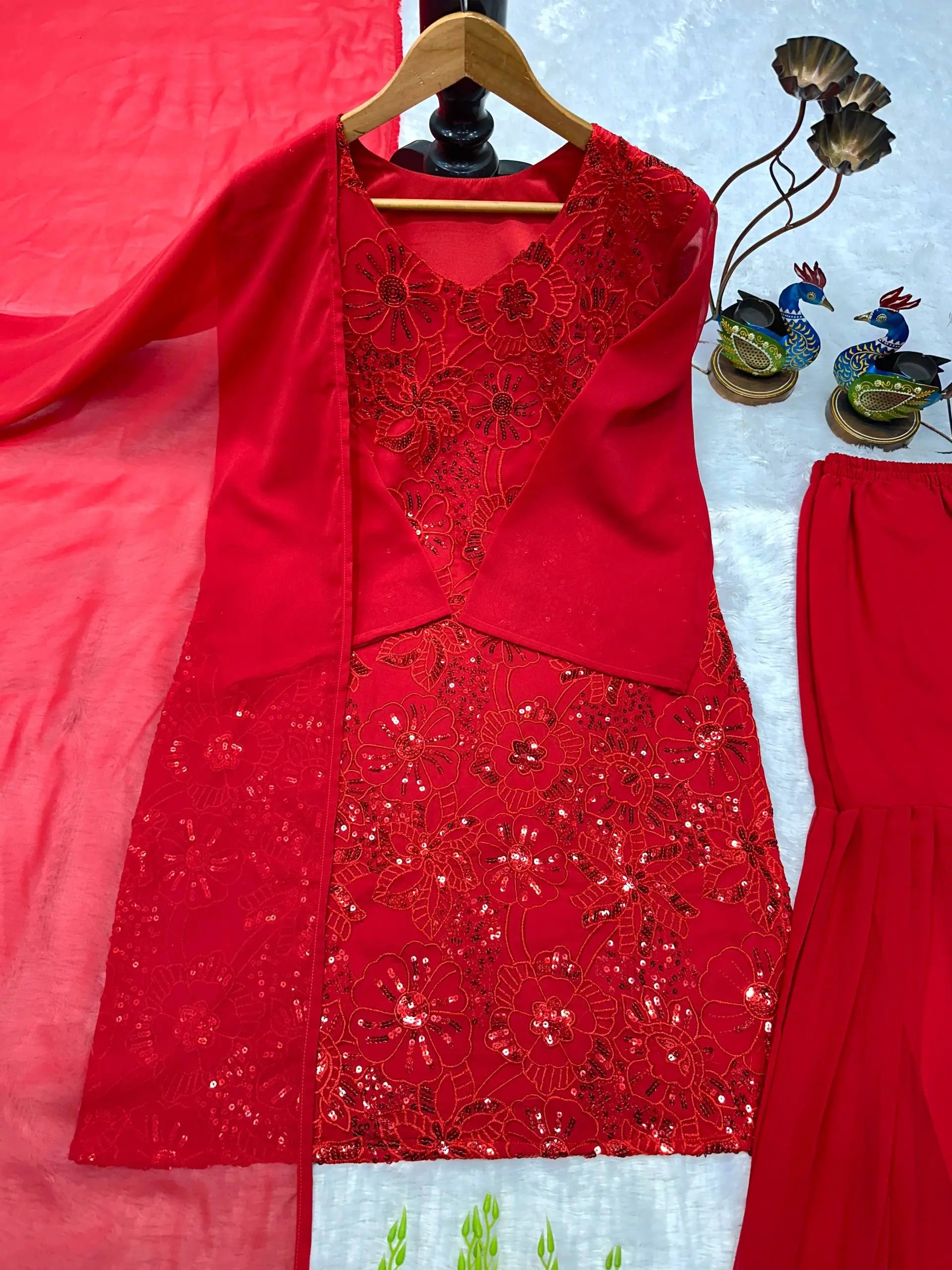 Elegant Embroidered Georgette Suit Set for Festive and Party Wear