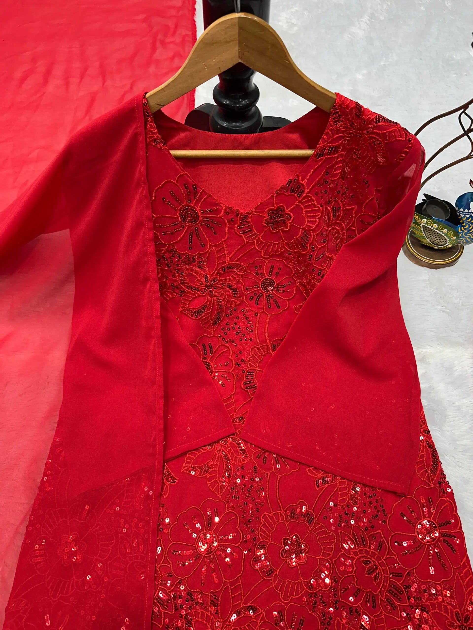 Elegant Embroidered Georgette Suit Set for Festive and Party Wear