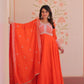 Elegant Embroidered Gown Set with Dupatta for Festive and Wedding Wear