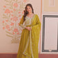 Elegant Embroidered Gown Set with Dupatta for Festive and Wedding Wear