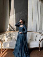 Elegant Embroidered Gown Set with Dupatta for Festive and Wedding Wear