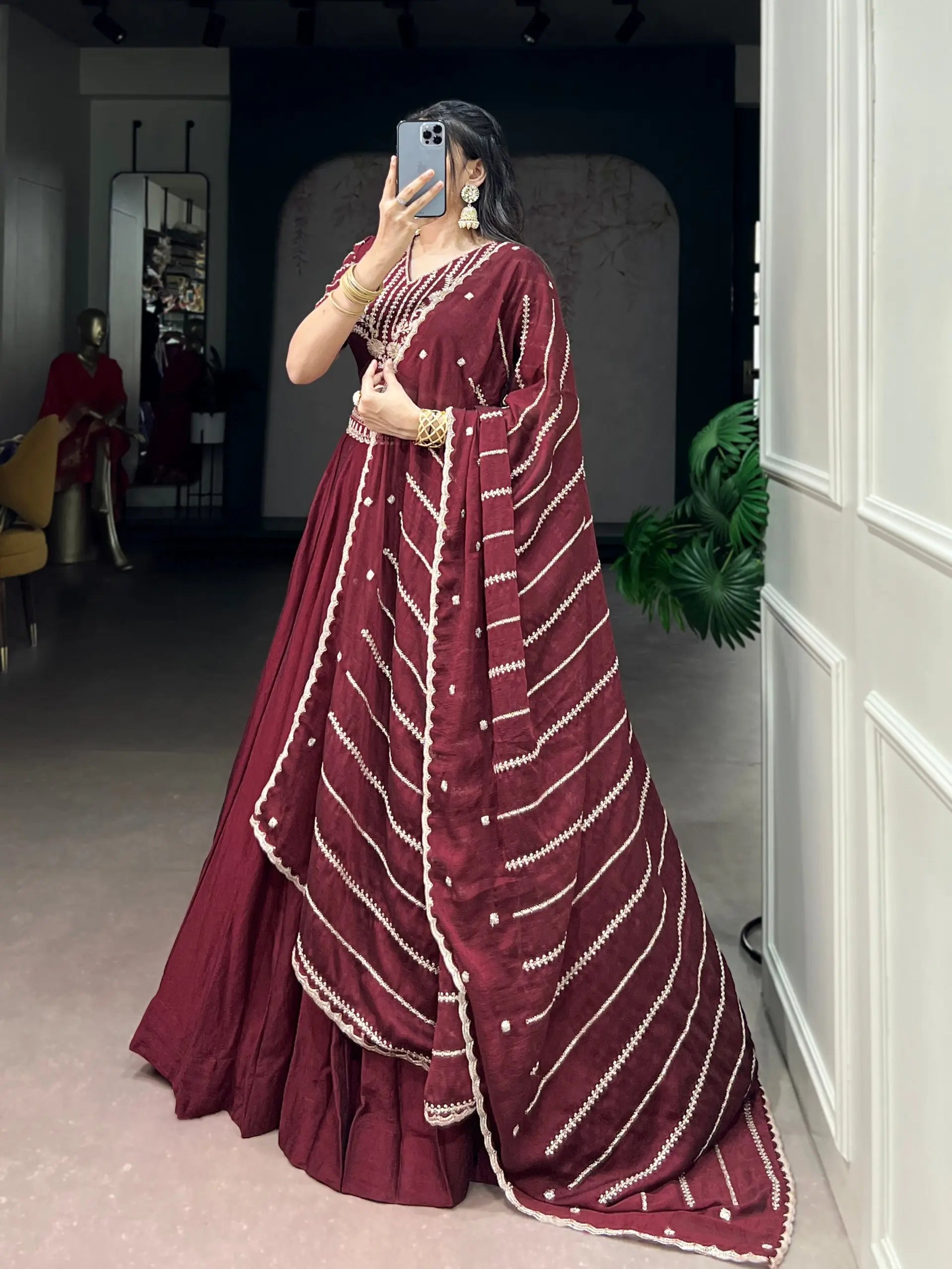 Elegant Embroidered Lehenga Set with Dupatta for Wedding and Festive Wear