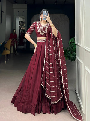Elegant Embroidered Lehenga Set with Dupatta for Wedding and Festive Wear