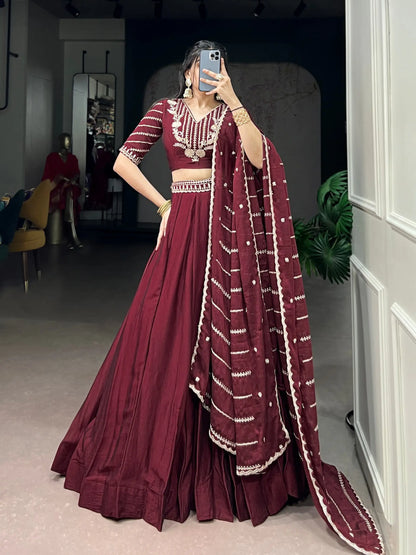 Elegant Embroidered Lehenga Set with Dupatta for Wedding and Festive Wear
