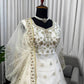 Elegant Embroidered Net Gown Lehenga Set