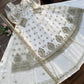 Elegant Embroidered Net Gown Lehenga Set