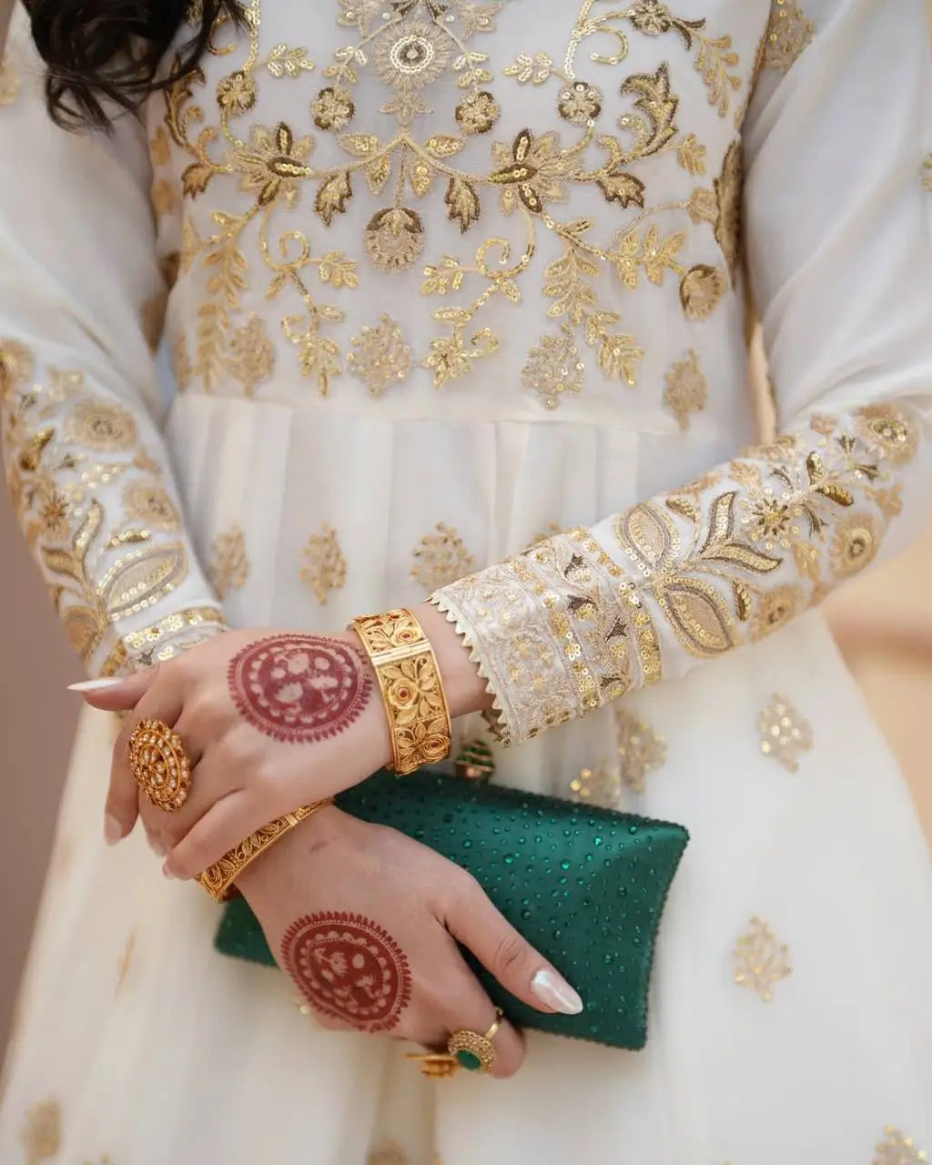 Elegant Embroidered Net Gown Lehenga Set