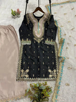 Elegant Embroidered Palazzo Suit Set for Festive and Family Occasions