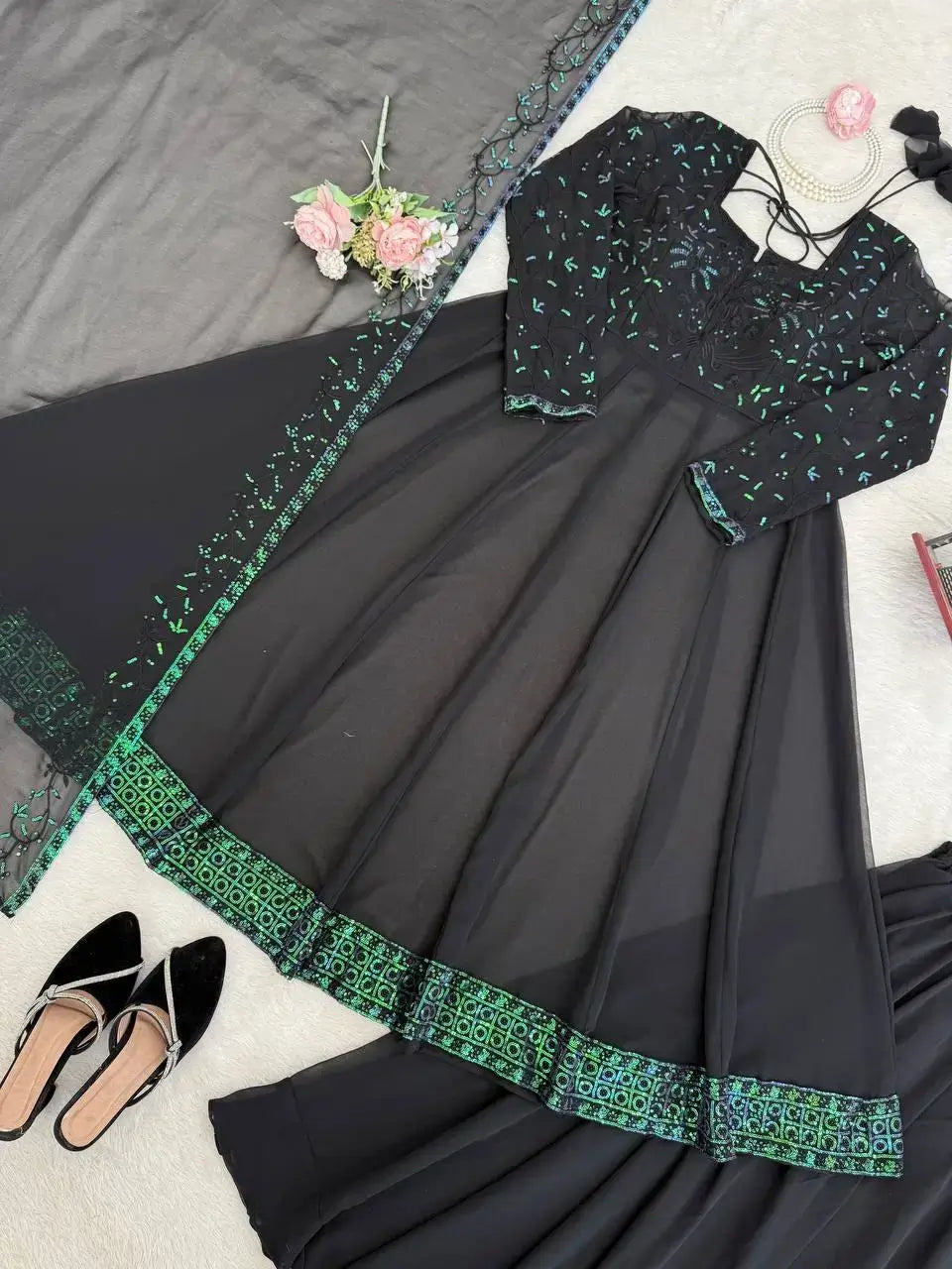 Elegant Embroidered Palazzo Suit Set for Festive and Party Occasions