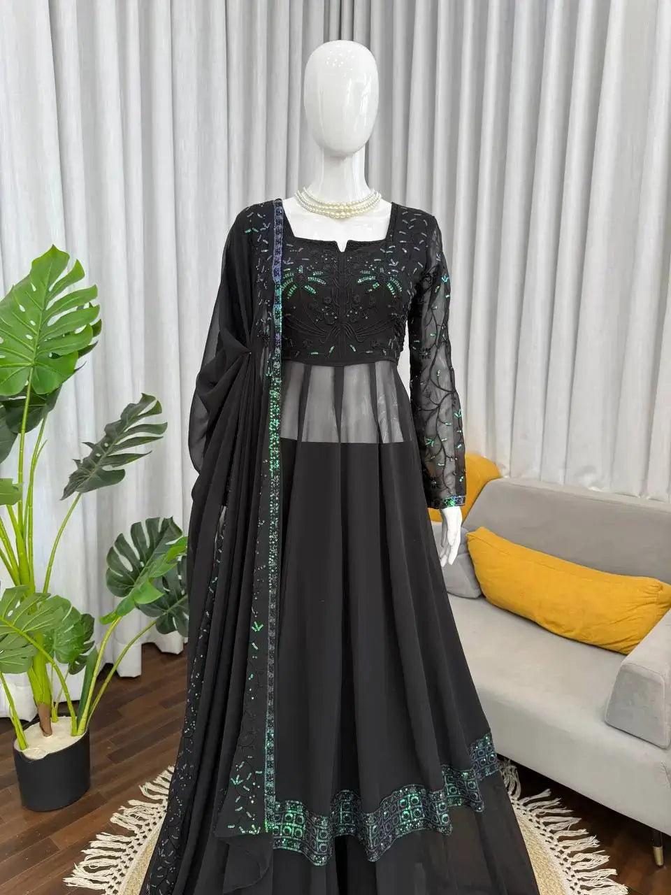 Elegant Embroidered Palazzo Suit Set for Festive and Party Occasions