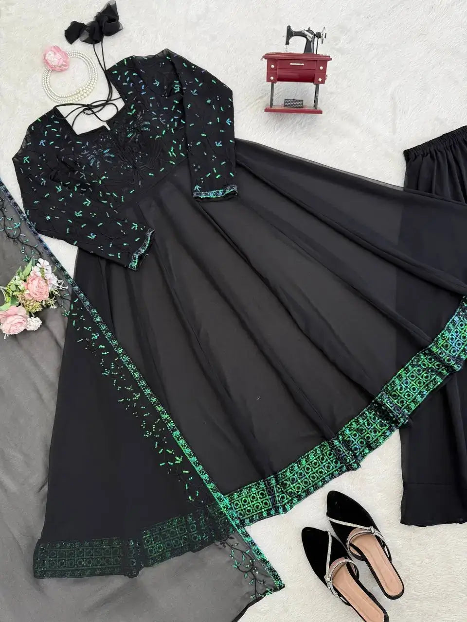 Elegant Embroidered Palazzo Suit Set for Festive and Party Occasions