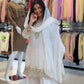Elegant Embroidered Palazzo Suit Set in White and orange for Festive and Family Occasions