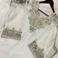 Elegant Embroidered Palazzo Suit Set in White and orange for Festive and Family Occasions