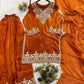 Elegant Embroidered Palazzo Suit Set in White and orange for Festive and Family Occasions